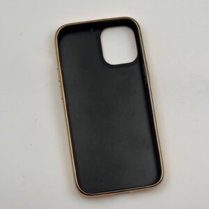 قاب گوشی iPhone 12 Mini آیفون چرمی پوست ماری مشکی طلایی خاص کد 82321