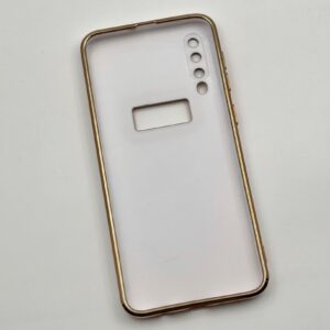 قاب گوشی Galaxy A30S / Galaxy A50S / Galaxy A50 سامسونگ ژله ای My Case دور طلایی محافظ لنز دار سفید کد 14498