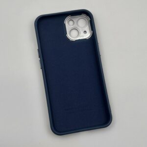 قاب گوشی iPhone 13 آیفون متال کیس سیلیکونی داخل پارچه ای محافظ لنز دار رنگ آبی کد 82857