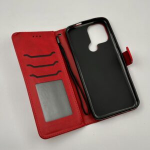 کیف گوشی Redmi A1 Plus / Redmi A2 Plus شیائومی چرمی مدل جاکارتی مگنت دار لوکس بند آویز دار قرمز کد 53166