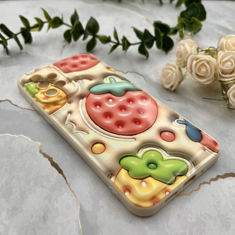 قاب گوشی Galaxy A73 سامسونگ ژله ای سه بعدی پافری طرح توت فرنگی 3D محافظ لنز دار کد 53871 - Image 2