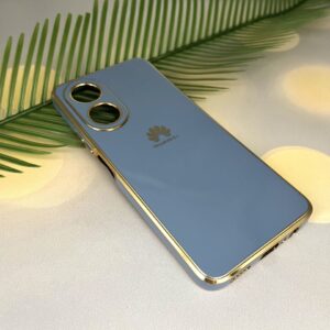 قاب گوشی Honor X7 4G آنر ژله ای مای کیس طرح Gold Line دور طلایی محافظ لنز دار آبی فیلی کد 74039