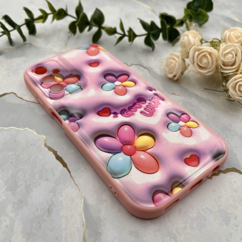 قاب گوشی Galaxy A14 سامسونگ ژله ای سه بعدی پافری طرح گل رنگارنگ 3D محافظ لنز دار کد 86199 - Image 2