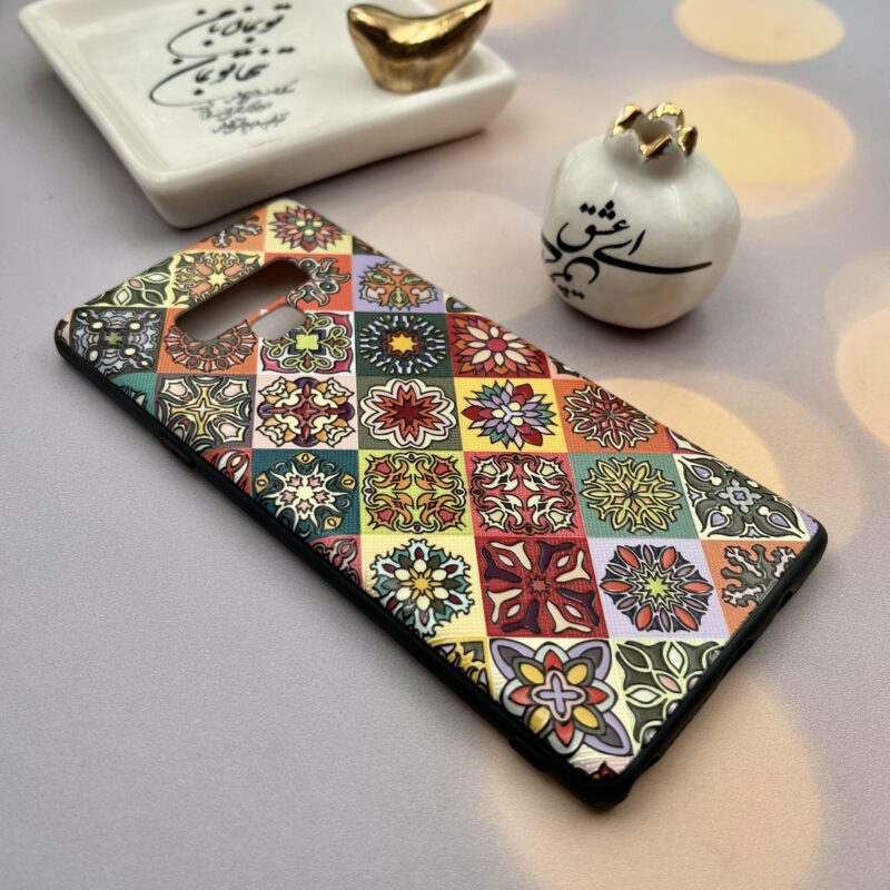 قاب گوشی Galaxy Note 9 سامسونگ دور ژله ای طرح برجسته فانتزی مدل کاشی گل دار کد 10688 - Image 2