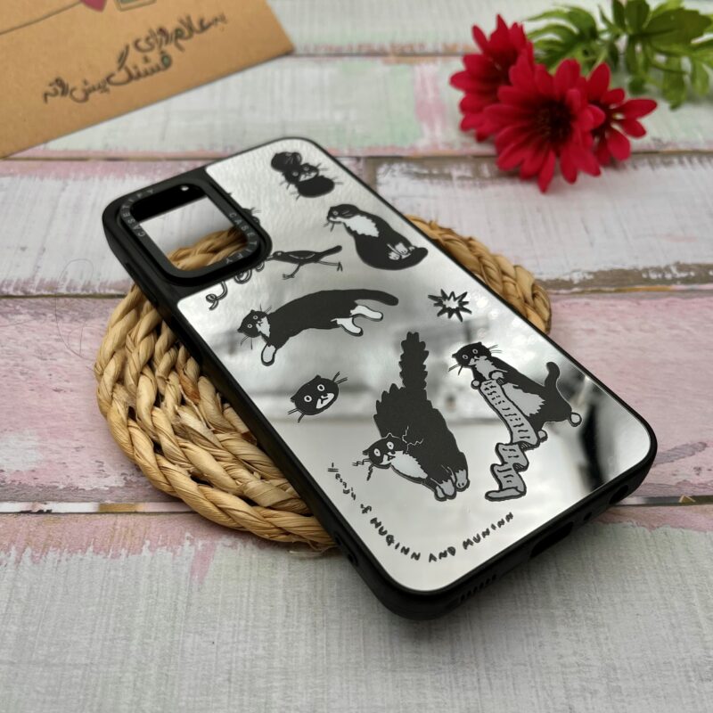 قاب گوشی A23 سامسونگ CASETiFY آینه ای لوکس دور ژله ای اورجینال طرح گربه بازیگوش کد 23964 - Image 2