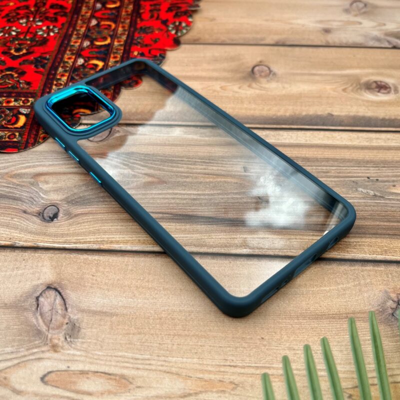 قاب گوشی Galaxy A51 سامسونگ New Skin اورجینال متال دور سیلیکونی شفاف سرمه ای کد 28412 - Image 2
