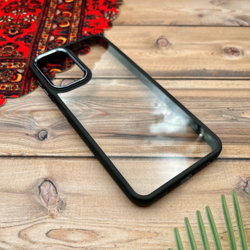 قاب گوشی A23 سامسونگ New Skin اورجینال متال دور سیلیکونی شفاف مشکی کد 41703 - Image 2