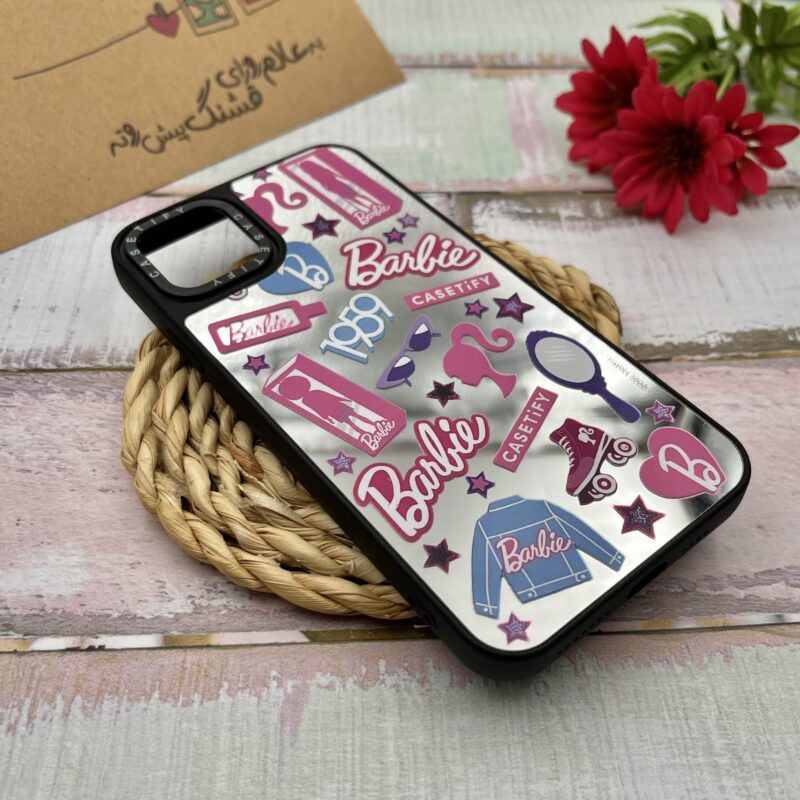 قاب گوشی iPhone 11 Pro Max آیفون CASETiFY آینه ای لوکس دور ژله ای اورجینال طرح باربی Barbie کد 47817 - Image 2