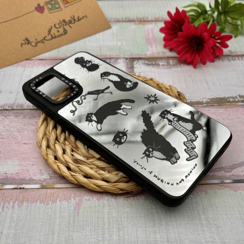 قاب گوشی Galaxy A12 / Galaxy M12 سامسونگ CASETiFY آینه ای لوکس دور ژله ای اورجینال طرح گربه بازیگوش کد 53442 - Image 2