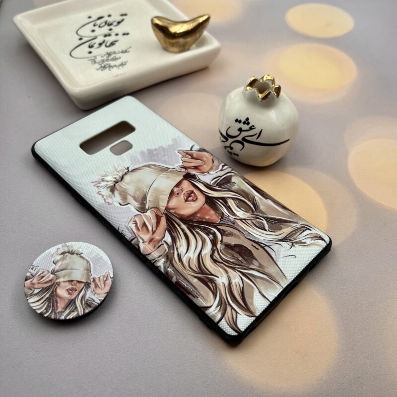 قاب گوشی Galaxy Note 9 سامسونگ دور ژله ای طرح برجسته فانتزی مدل دختر پاپ سوکت دار کد 55433 - Image 2