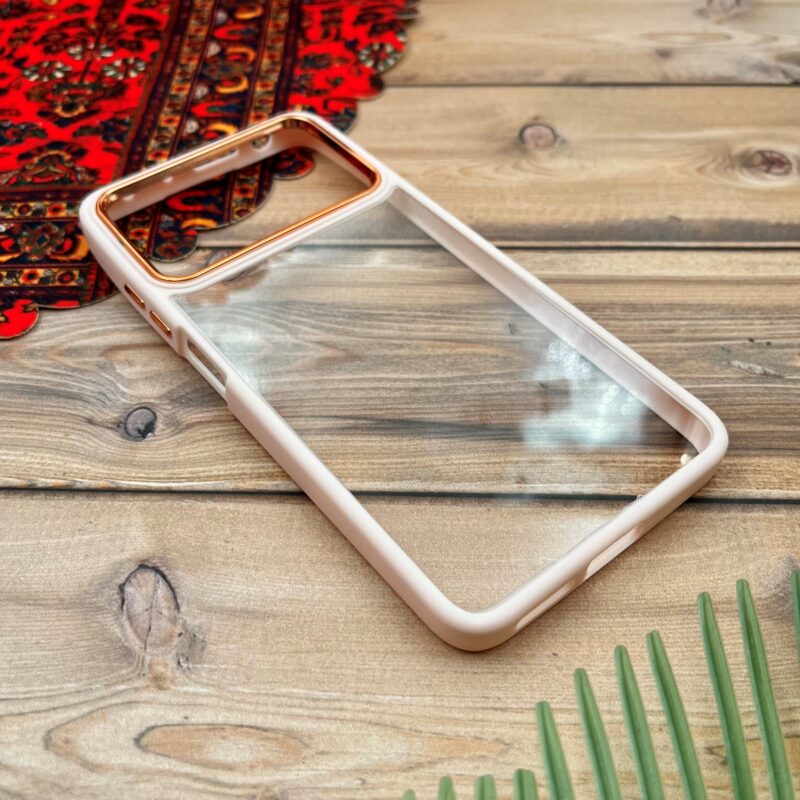 قاب گوشی Xiaomi Poco X4 Pro 5G شیائومی New Skin اورجینال متال دور سیلیکونی شفاف گلبهی کد 58678 - Image 2
