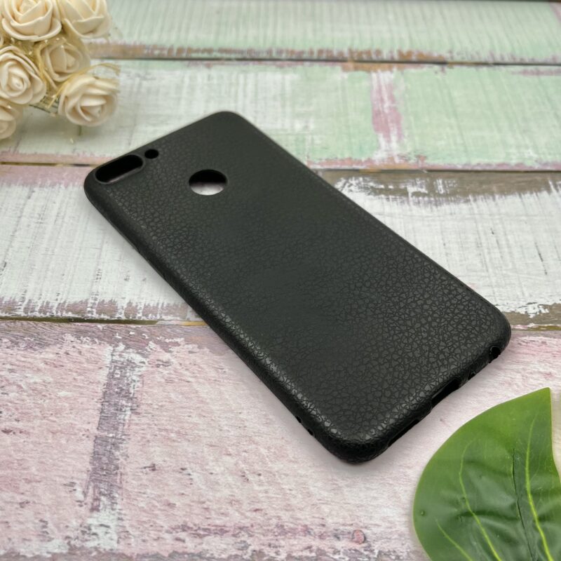 قاب گوشی P Smart 2018 هوآوی ژله ای طرح چرم رنگ مشکی کد 59293 - Image 2
