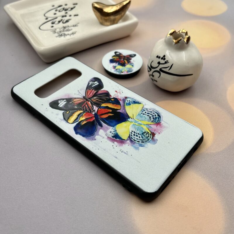 قاب گوشی Galaxy S10 سامسونگ دور ژله ای طرح برجسته فانتزی مدل پروانه پاپ سوکت دار کد 59528 - Image 2