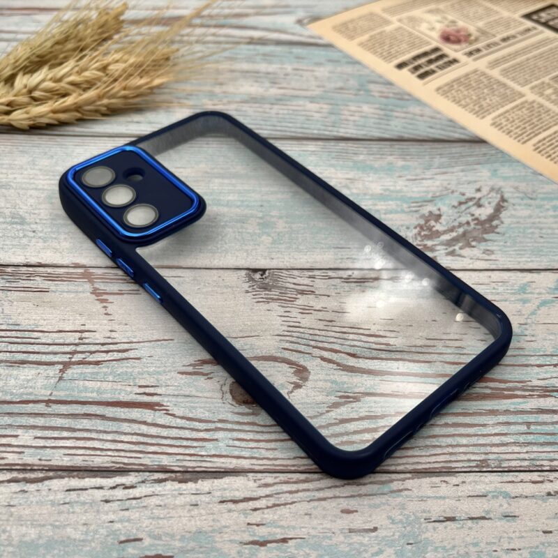 قاب گوشی Galaxy A34 5G سامسونگ NEW SKIN اورجینال متال دور سیلیکونی محافظ لنز دار شفاف آبی تیره کد 63302 - Image 2