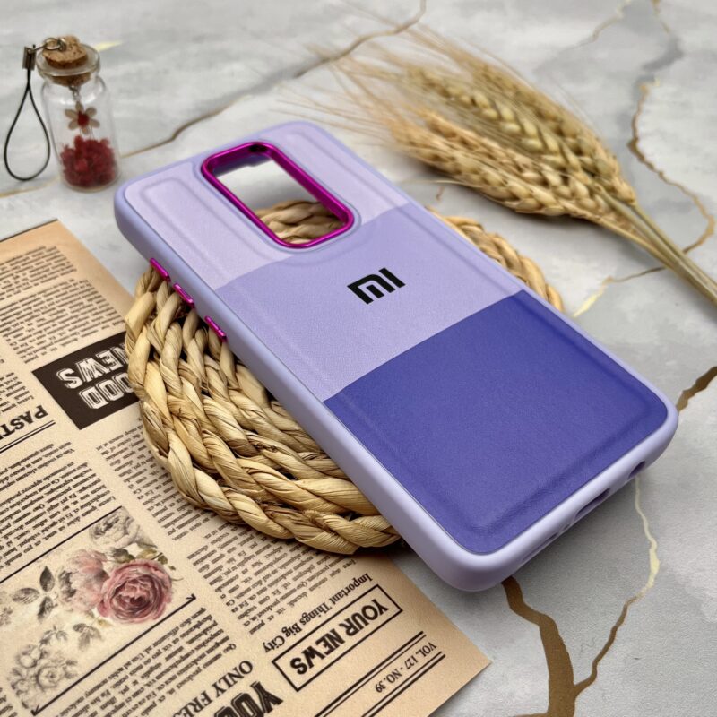 قاب گوشی Redmi Note 8 Pro شیائومی مدل چرمی دور سیلیکونی اورجینال سه رنگ متال یاسی کد 70360 - Image 2
