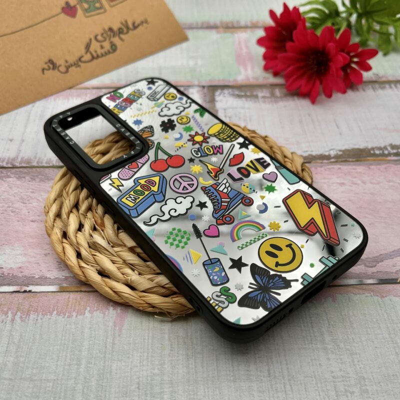 قاب گوشی Galaxy A54 سامسونگ CASETiFY آینه ای لوکس دور ژله ای اورجینال طرح استیکر کد 95025 - Image 2
