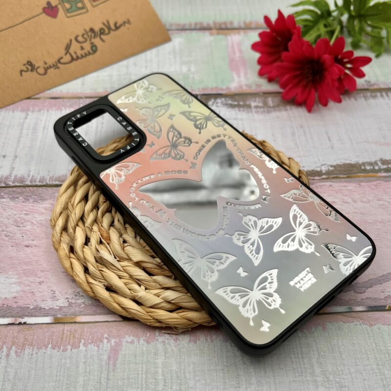 قاب گوشی Galaxy A12 / Galaxy M12 سامسونگ CASETiFY آینه ای لوکس دور ژله ای اورجینال طرح پروانه کد 98787 - Image 2