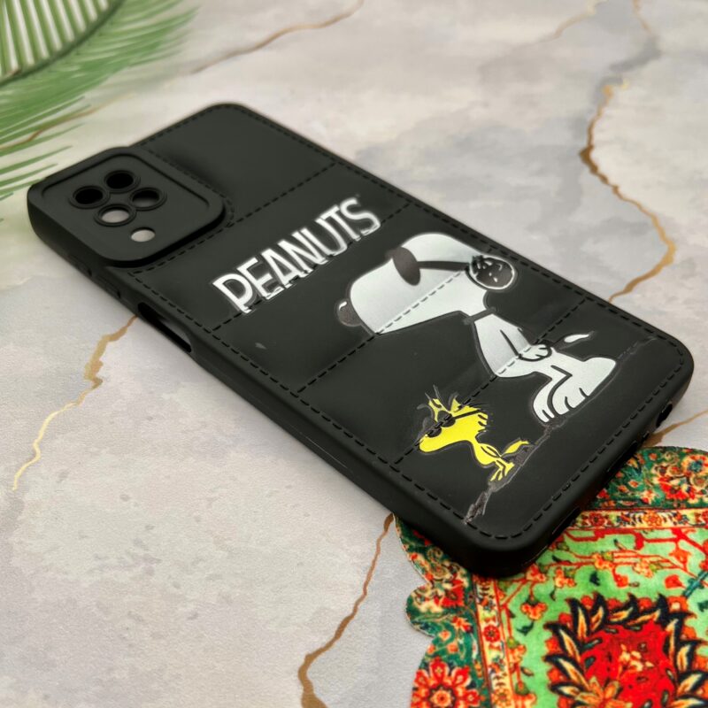 قاب گوشی Galaxy A12 / Galaxy M12 سامسونگ پافری محافظ لنز دار طرح کارتونی Peanuts مشکی کد 10024 - Image 2