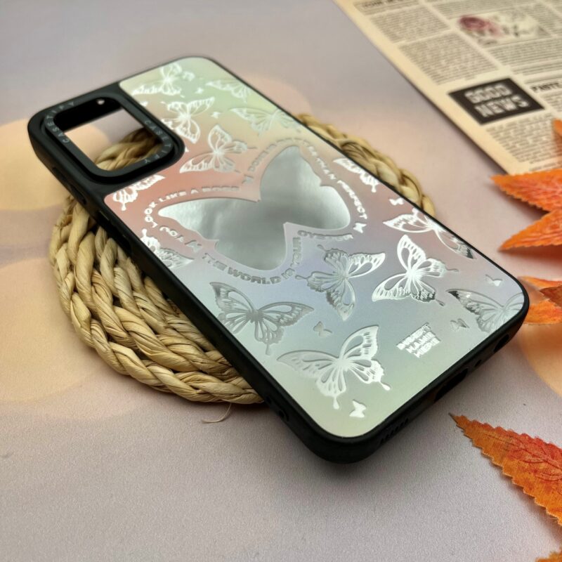 قاب گوشی A23 سامسونگ CASETiFY آینه ای لوکس دور ژله ای اورجینال طرح پروانه کد 10077 - Image 2