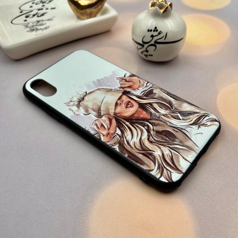 قاب گوشی iPhone X / iPhone XS آیفون دور ژله ای طرح برجسته فانتزی مدل دخترکلاه پوش کد 15839 - Image 2