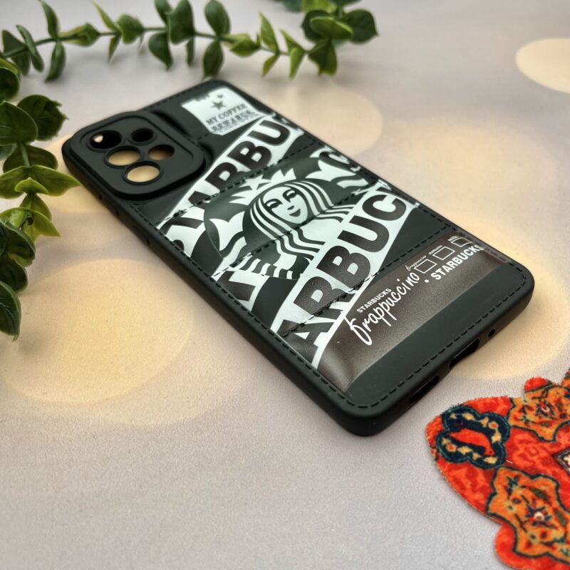 قاب گوشی Galaxy A73 سامسونگ پافری محافظ لنز دار طرح STARBUCKS استارباکس مشکی کد 19951 - Image 2