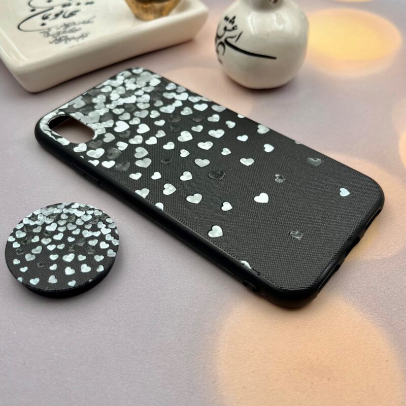 قاب گوشی iPhone X / iPhone XS آیفون دور ژله ای طرح برجسته فانتزی مدل قلب پاپ سوکت دار کد 33792 - Image 2