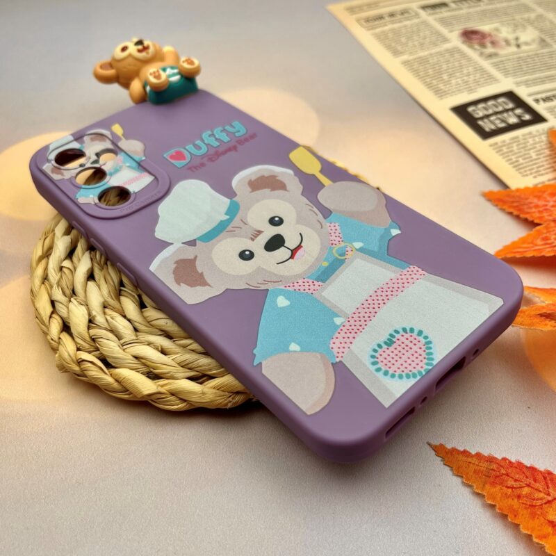 قاب گوشی Galaxy A34 5G سامسونگ سیلیکونی فانتزی عروسکی برجسته دیزنی طرح خرس Duffy محافظ لنز دار کد 41079 - Image 2