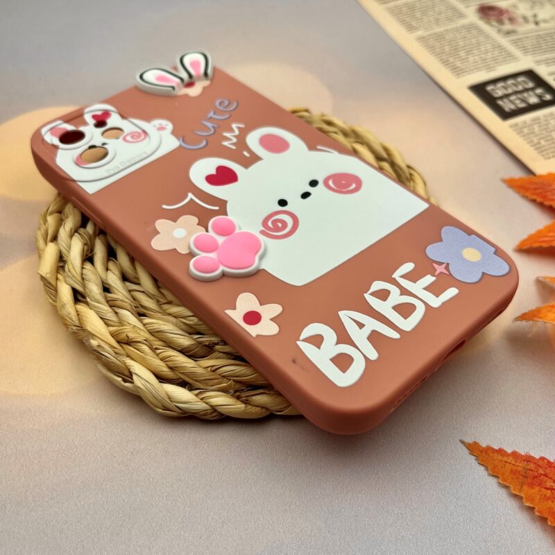 قاب گوشی iPhone 11 آیفون سیلیکونی فانتزی عروسکی برجسته دیزنی طرح خرگوش Cute Babe محافظ لنز دار کد 41161 - Image 2