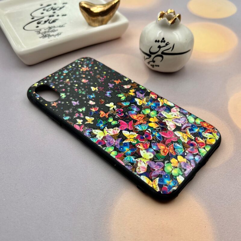 قاب گوشی iPhone X / iPhone XS آیفون دور ژله ای طرح برجسته فانتزی مدل پروانه های رنگی کد 51533 - Image 2