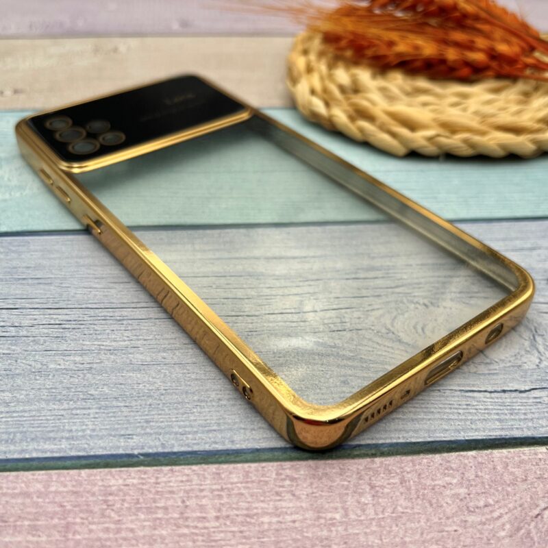 قاب گوشی Galaxy A51 سامسونگ Camera Lens شفاف محافظ لنز دار دور طلایی کد 46051 - Image 2