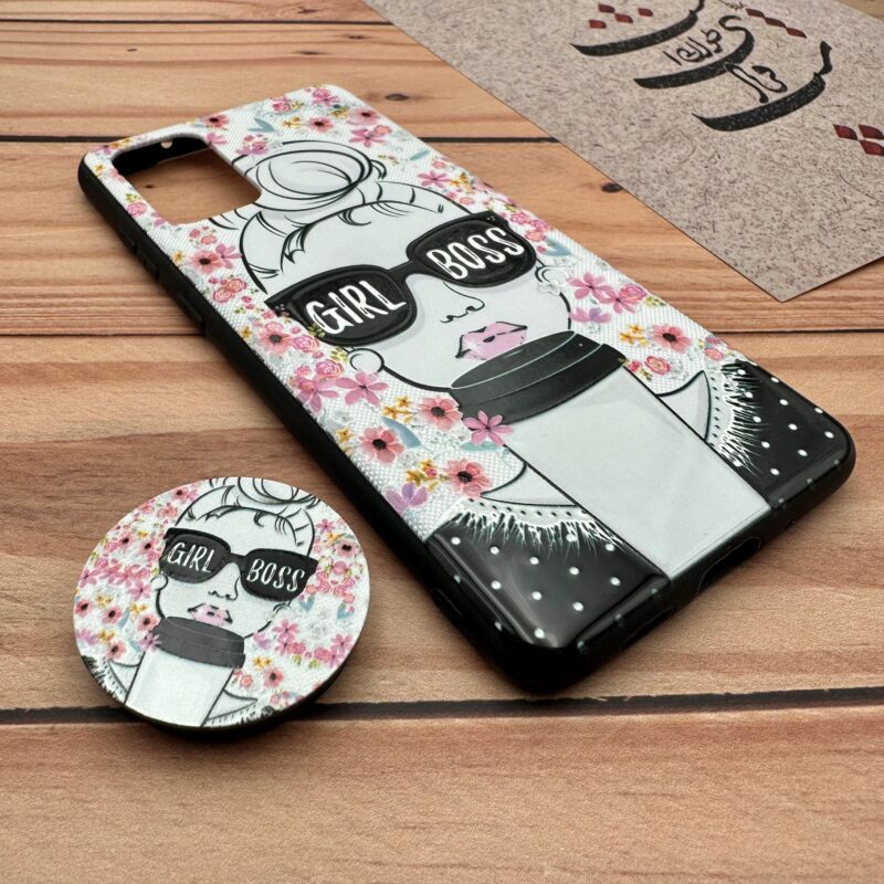 قاب گوشی Galaxy S20 Plus سامسونگ فانتزی سوزنی برجسته طرح GIRL BOSS پاپ سوکت دار کد 56636 - Image 2