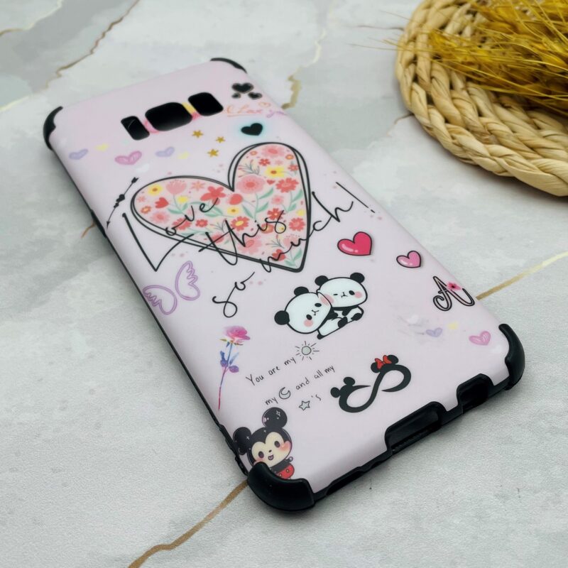 قاب گوشی Galaxy S8 سامسونگ ایربگ دار دور ژله ای طرح LOVE محافظ لنز دار کد 56939 - Image 2