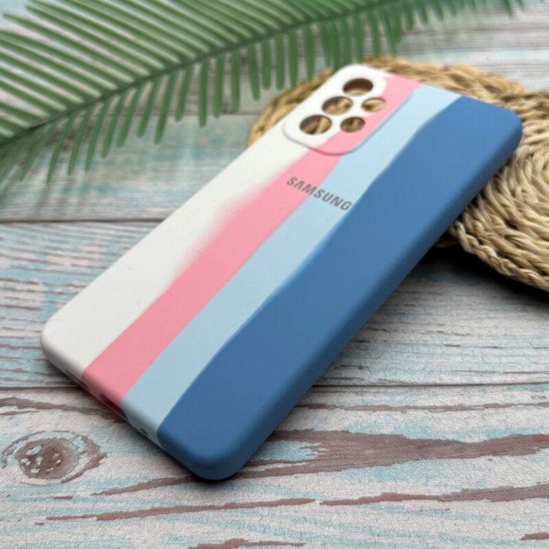 قاب گوشی Galaxy A73 سامسونگ سیلیکونی پاک کنی اورجینال آبرنگی رنگین کمانی داخل مخمل محافظ لنز دار کد 67181 - Image 2