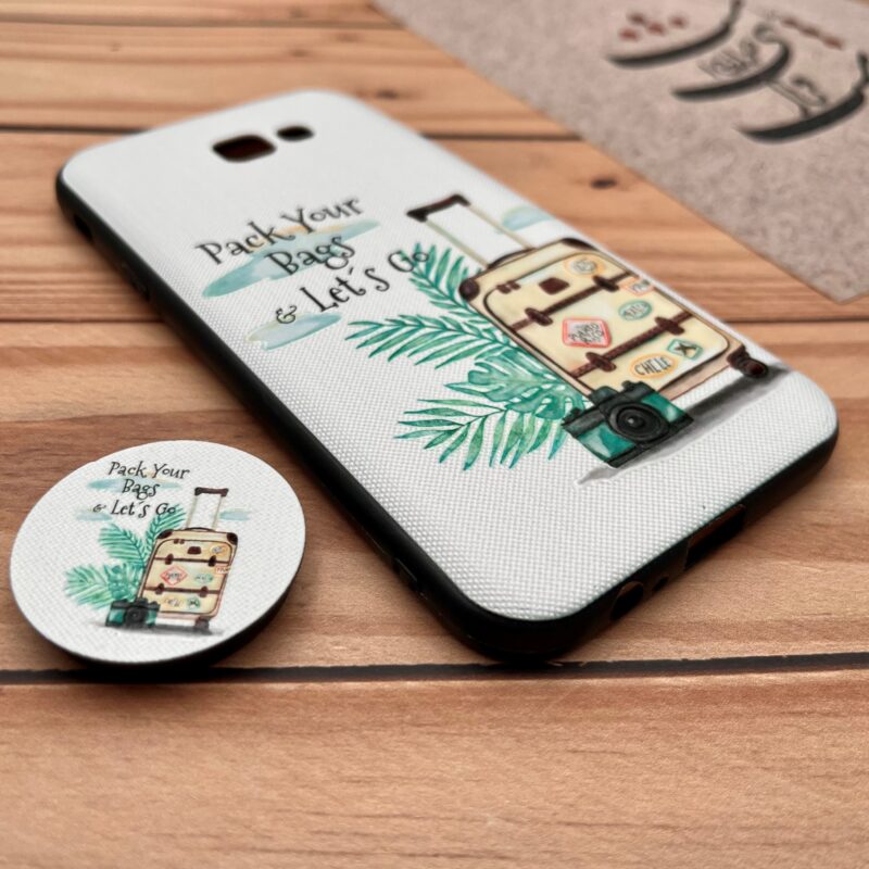 قاب گوشی (Galaxy A7 2017 (A720 سامسونگ فانتزی سوزنی برجسته طرح سفر پاپ سوکت دار کد 74224 - Image 2