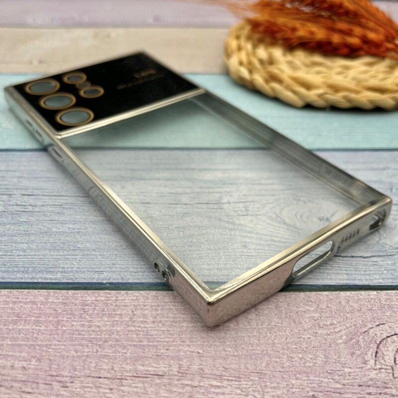 قاب گوشی Galaxy S23 Ultra سامسونگ Camera Lens شفاف محافظ لنز دار دور نقره ای کد 82018 - Image 2