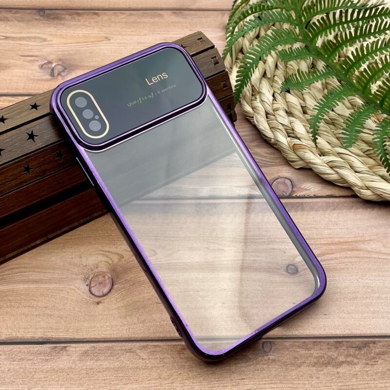 قاب گوشی iPhone X / iPhone XS آیفون Camera Lens شفاف محافظ لنز دار دور بنفش کد 13847 - Image 2