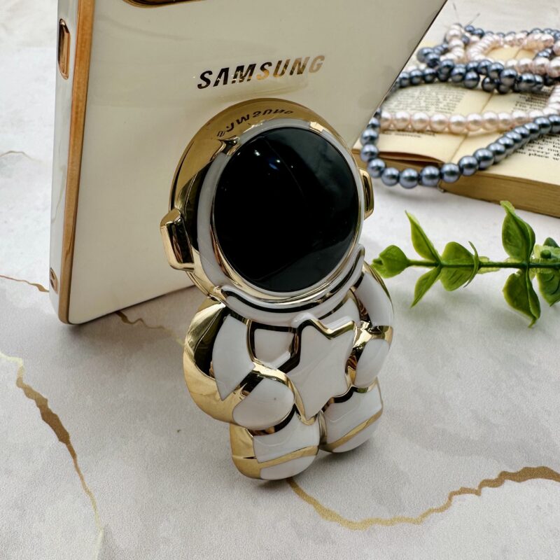 قاب گوشی Galaxy A73 سامسونگ مای کیس فضانورد استند شو محافظ لنز دار سفید دور طلایی کد 15083 - Image 2