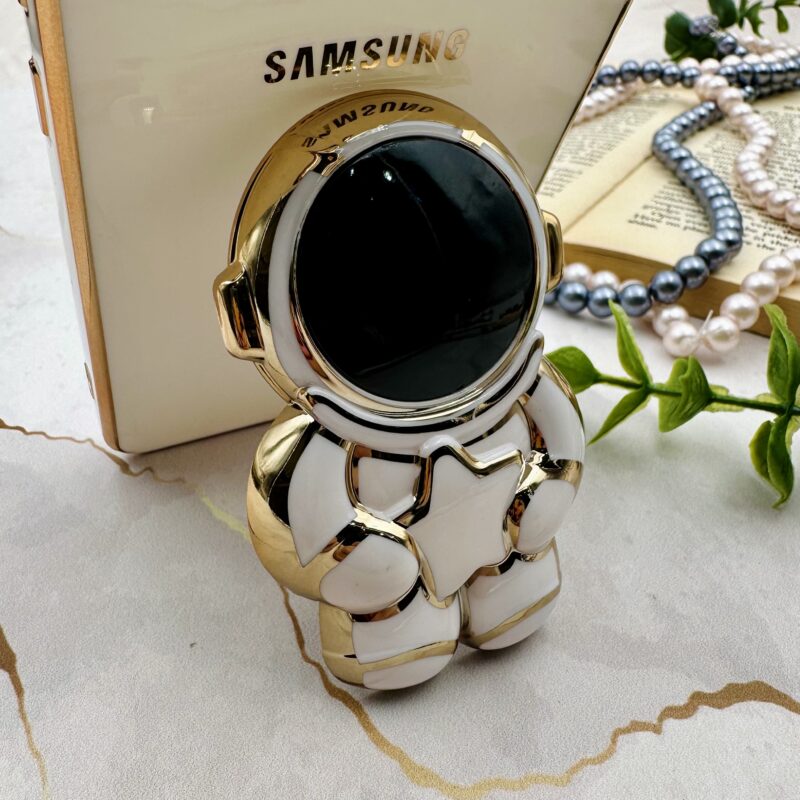 قاب گوشی Galaxy A53 سامسونگ مای کیس فضانورد استند شو محافظ لنز دار سفید دور طلایی کد 34457 - Image 2