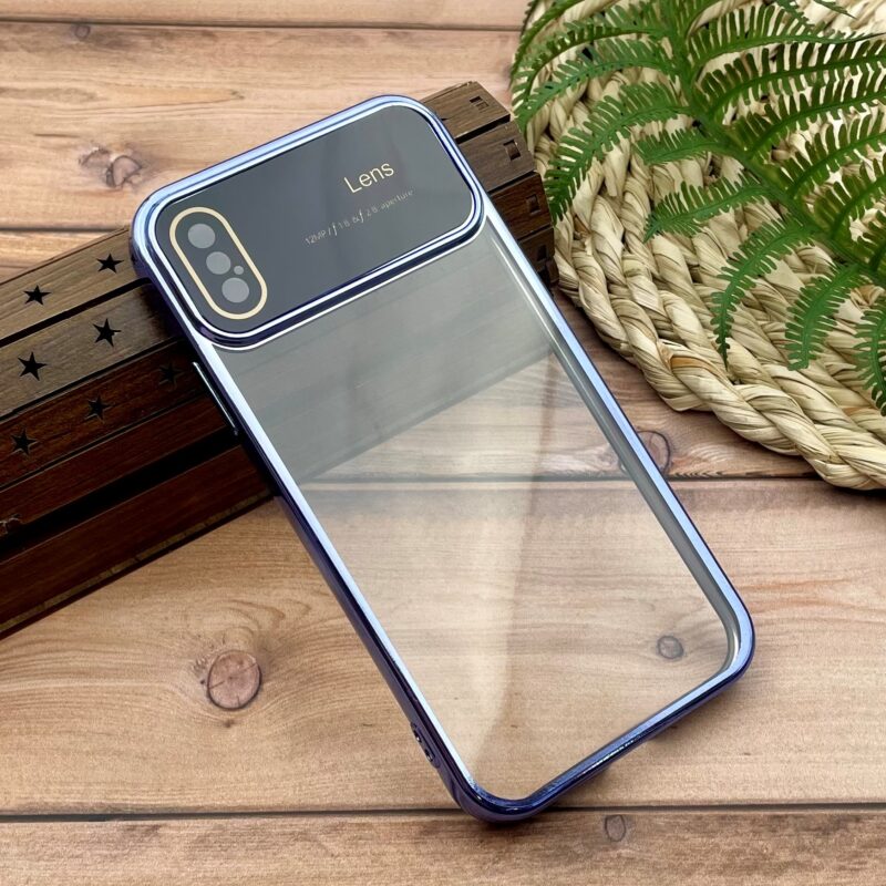 قاب گوشی iPhone X / iPhone XS آیفون Camera Lens شفاف محافظ لنز دار دور آبی کد 36256 - Image 2