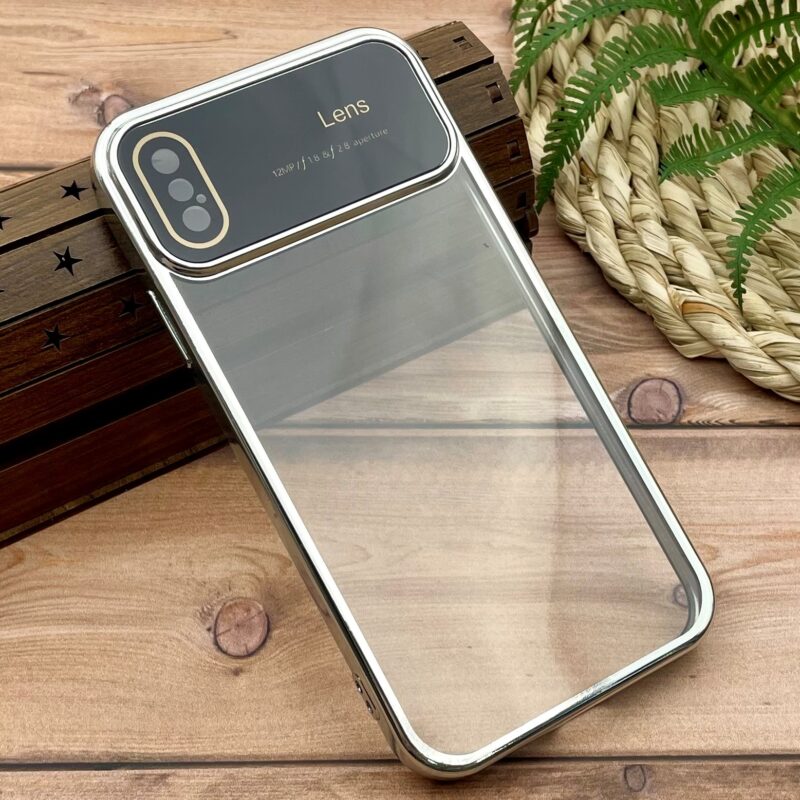 قاب گوشی iPhone X / iPhone XS آیفون Camera Lens شفاف محافظ لنز دار دور نقره ای کد 80261 - Image 2
