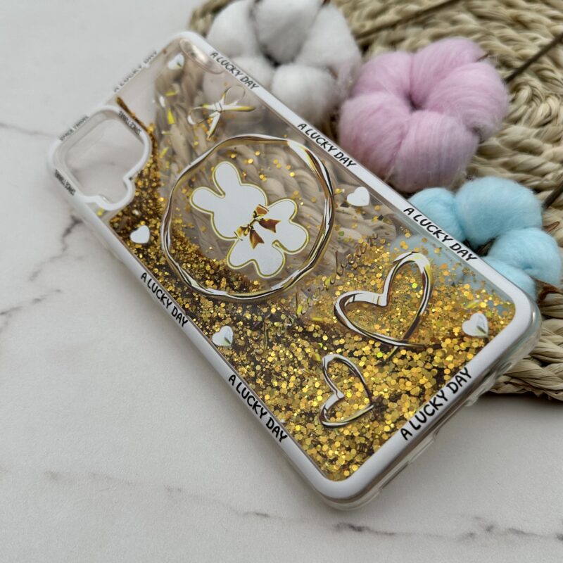 قاب گوشی Galaxy A12 / Galaxy M12 سامسونگ آکواریومی عروسکی محافظ لنزدار طرح خرسی Teddy Bear طلایی کد 80322 - Image 2