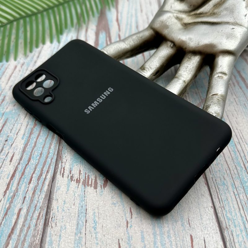 قاب گوشی Galaxy A12 / Galaxy M12 سامسونگ سیلیکونی های کپی رنگ مشکی داخل پارچه ای محافظ لنز دار کد 98331 - Image 2