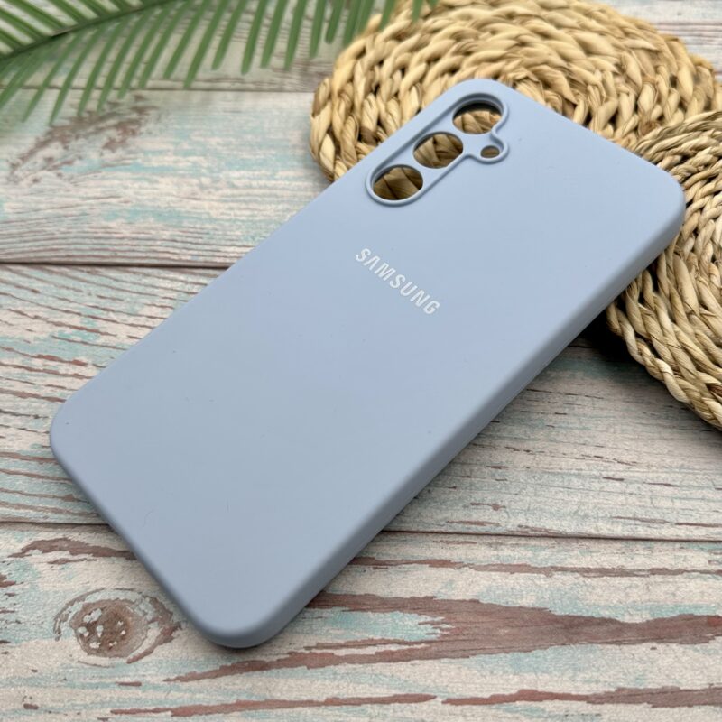 قاب گوشی Galaxy S23 FE سامسونگ سیلیکونی پاک کنی اورجینال داخل پارچه ای محافظ لنزدار رنگ آبی روشن کد 11280 - Image 2