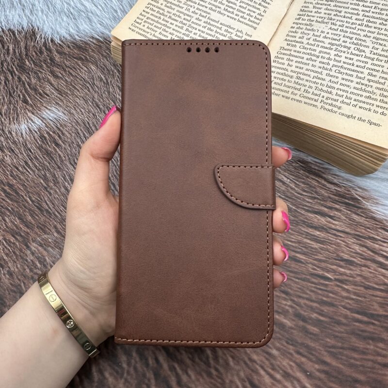 کیف گوشی A23 سامسونگ چرم مگنتی جاکارتی محافظ لنزدار قهوه ای کد 12979 - Image 3