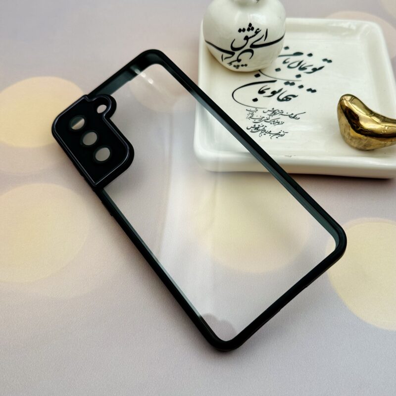 قاب گوشی Galaxy S21 FE سامسونگ اورجینال دور سیلیکونی متال کیس شفاف محافظ لنزدار شیشه ای مشکی کد 18566 - Image 2