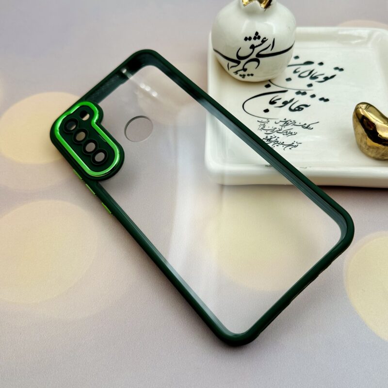 قاب گوشی Redmi Note 8 / Redmi Note 8 2021 شیائومی اورجینال دور سیلیکونی متال کیس شفاف محافظ لنزدار شیشه ای سبز کد 33657 - Image 2