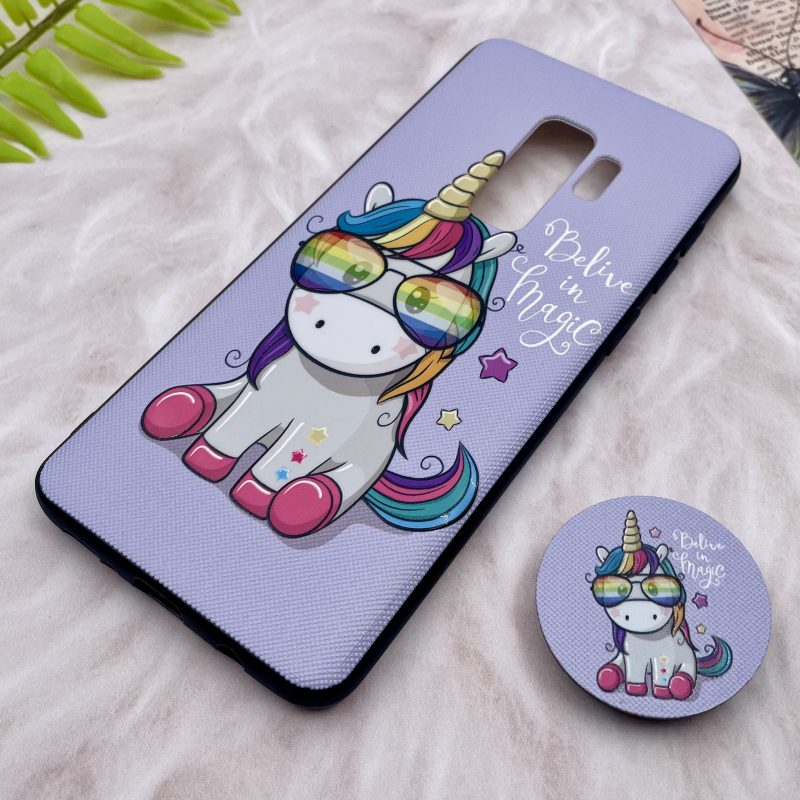 قاب گوشی Galaxy S9 Plus سامسونگ فانتزی برجسته طرح اسب تک شاخ Unicorn پاپ سوکت دار کد 38171 - Image 2