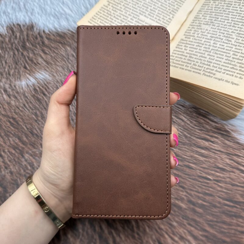 کیف گوشی Galaxy A12 / Galaxy M12 سامسونگ چرم مگنتی جاکارتی محافظ لنزدار قهوه ای کد 38688 - Image 3