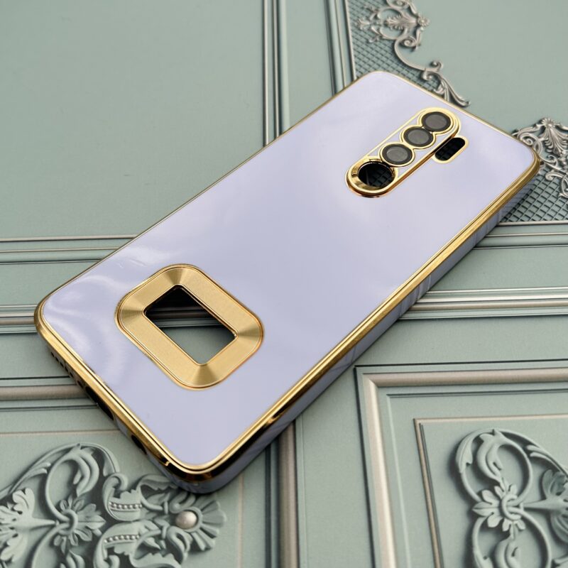 قاب گوشی Redmi Note 8 Pro شیائومی دبل متال مای کیس مگ سیف دور طلایی محافظ لنز دار شیشه ای رنگ یاسی کد 51653 - Image 2