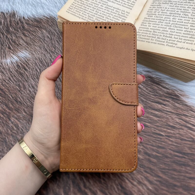کیف گوشی Galaxy A73 سامسونگ چرم مگنتی جاکارتی محافظ لنزدار عسلی کد 55812 - Image 3